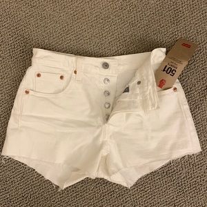 Brand new white levis 501 shorts